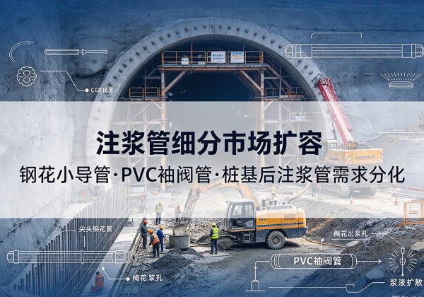 临江注浆管细分市场扩容，隧道钢花小导管、PVC 袖阀管、桩基后注浆管需求分化